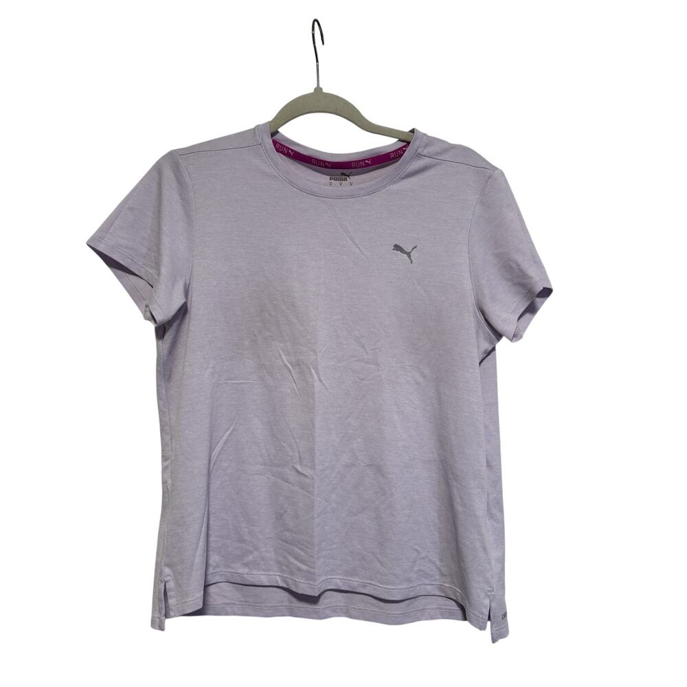 Puma Lavender Run Logo Athletic Tee M - Picture 2 of 7